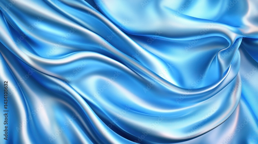 custom made wallpaper toronto digitalAbstract blue silk fabric waves, elegant flowing textile texture.