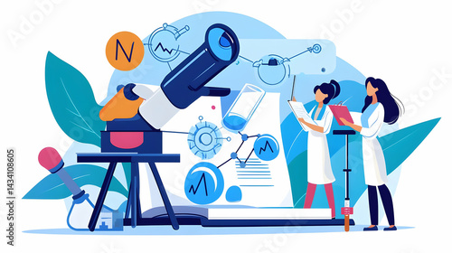 Two Women Scientists in Laboratory Setting Conducting Research