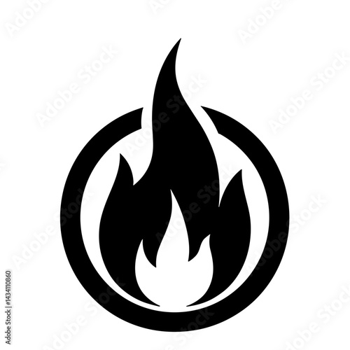 Fire icon with flame silhouette representing alert status or passion - concept of UI warning ecommerce emotion trend urgency icon
