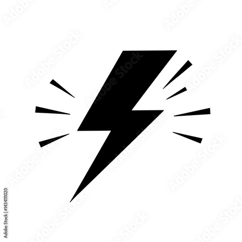 Bold lightning bolt icon with burst effect symbolizing electricity or sudden impact - concept of energy alert warning UI symbol