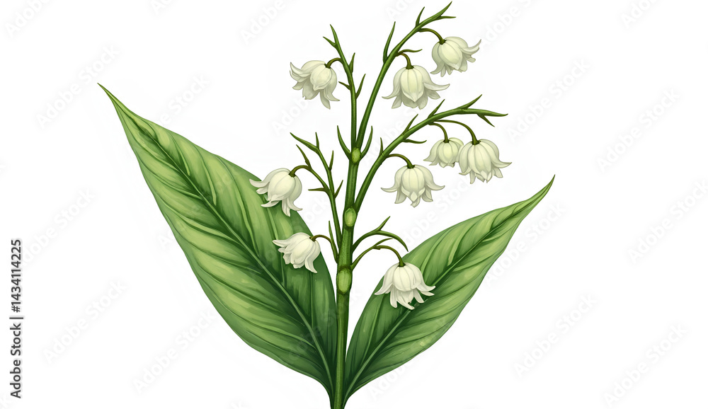 Obraz premium Lily of the Valley Flowers Illustration