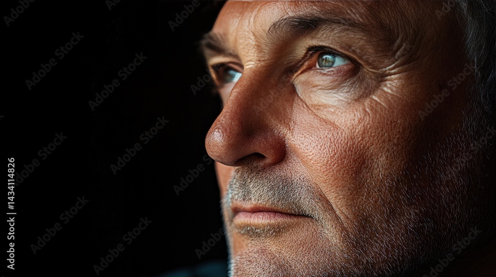 Fototapeta premium Close-up portrait of a pensive man