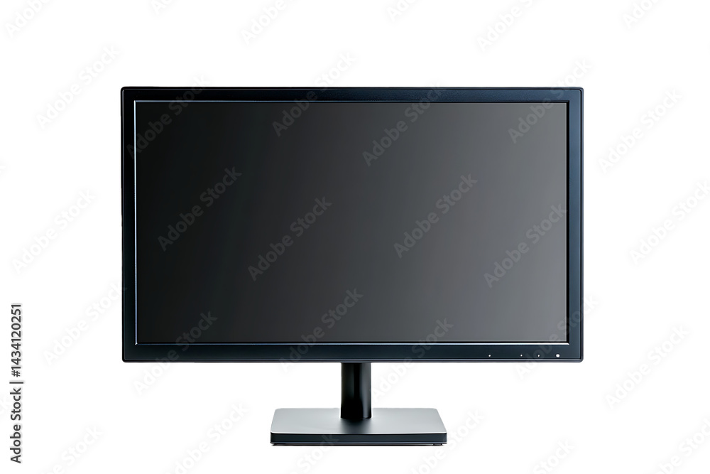 Black LCD computer monitor on stand modern technology display screen Black LCD computer monitor on stand modern technology display screen