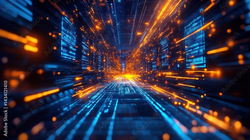 Digital Futuristic Data Corridor Digital Futuristic Data Corridor