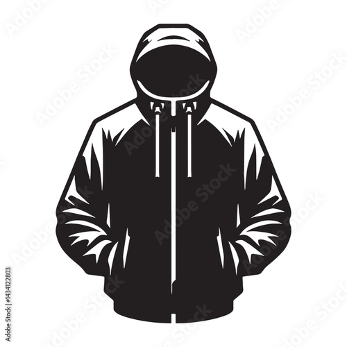 Stylish Windbreaker silhouette, urban-ready and functional – Windbreaker illustration – Minimalist Windbreaker vector – Men's dress silhouette

