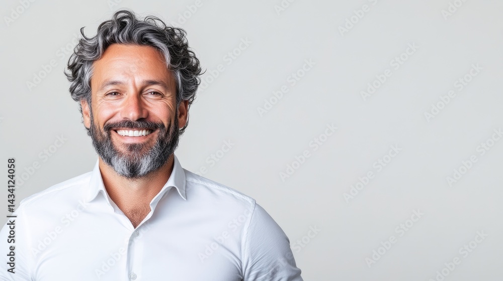 Fototapeta premium Happy mature man smiling confidently