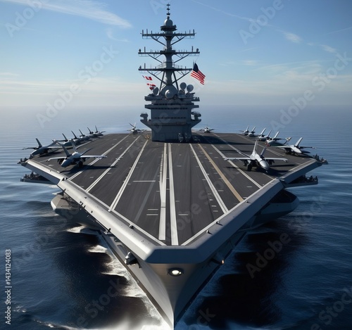 Big aircraft carrier with two way flight system