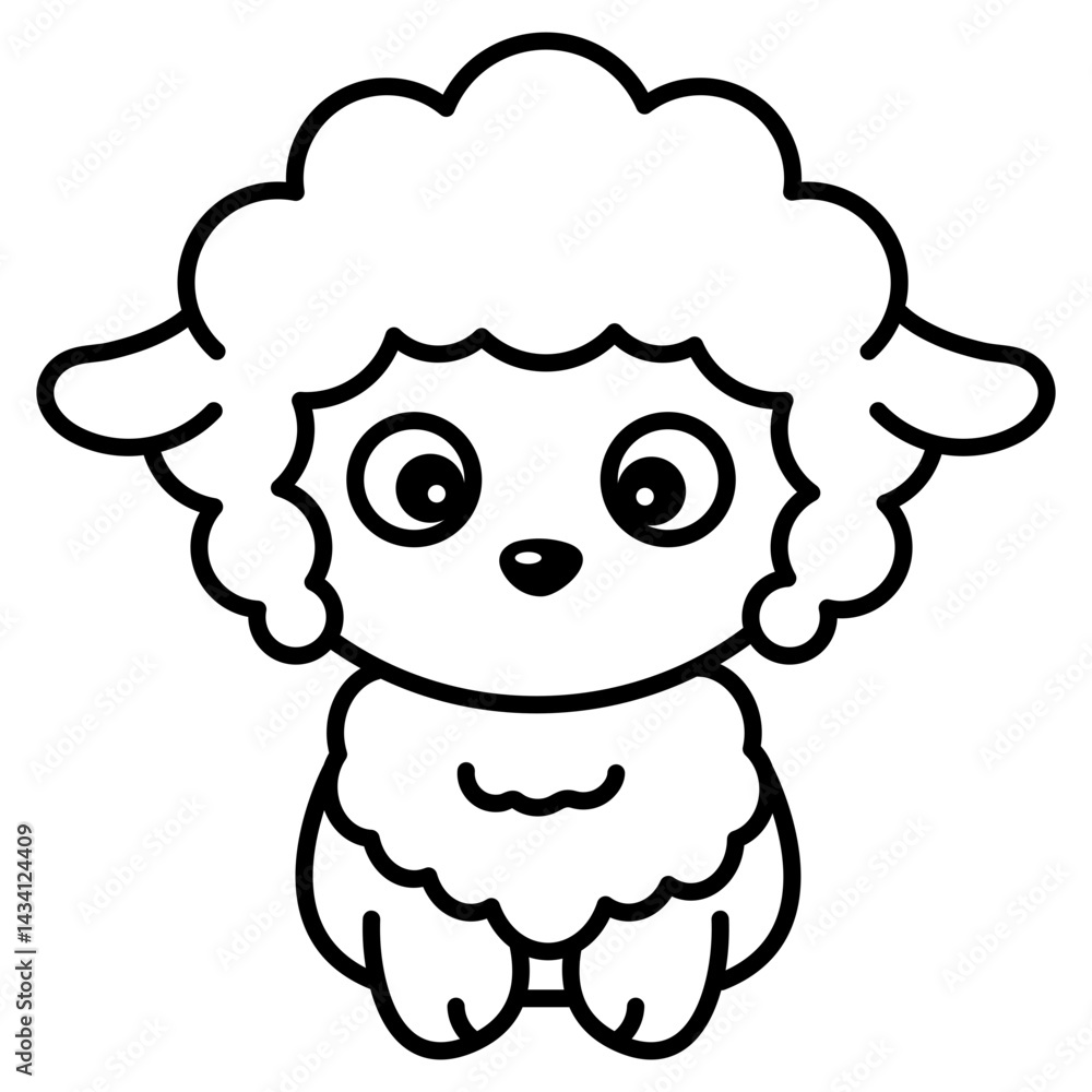 Cute Baby Sheep Character SVG Vector Illustration Cute Baby Sheep Character SVG Vector Illustration