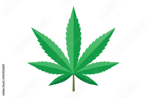 cannabis leaf vector illustration on white background, marijuana leaf icon vector