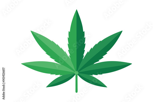 cannabis leaf vector illustration on white background, marijuana leaf icon vector