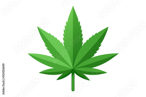 cannabis leaf vector illustration on white background, marijuana leaf icon vector