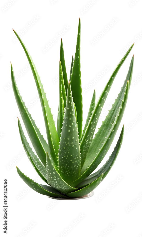 Fototapeta premium Vibrant Aloe Vera Plant in Pot, Perfect for Health & Wellness PNG and transparent background