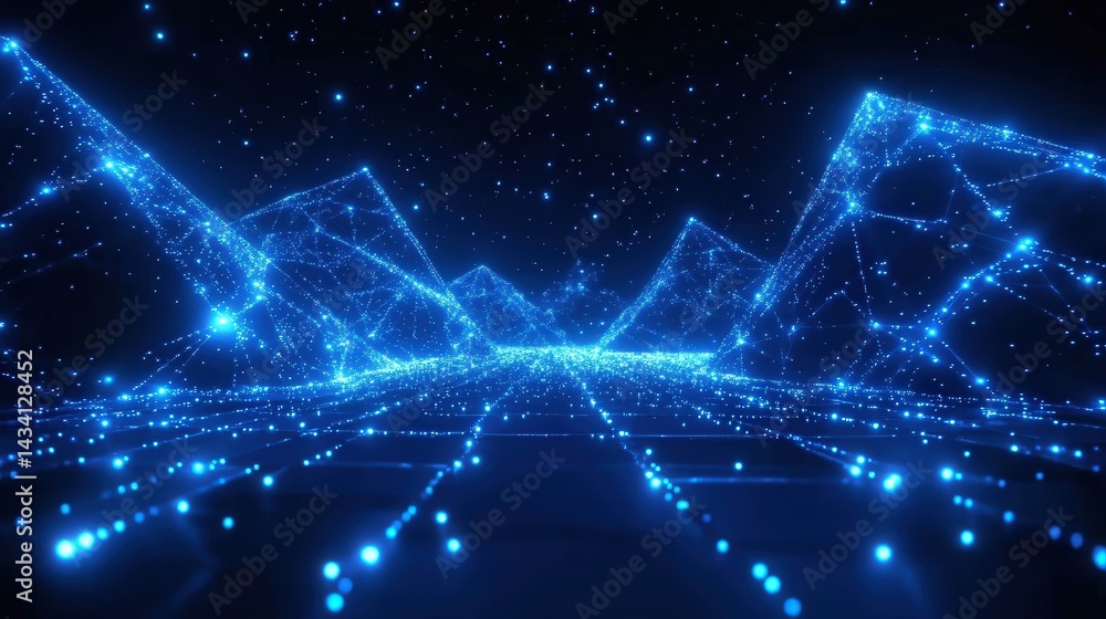 Fototapeta premium Abstract Digital Landscape of the Future