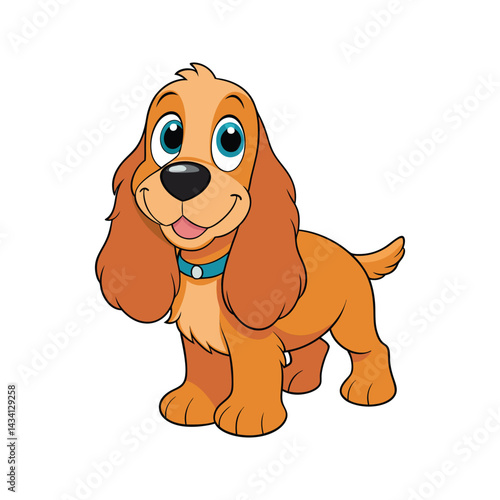 Cute Cocker Spaniel dog with curly fur and an affectionate smile vector illustration isolated on white background