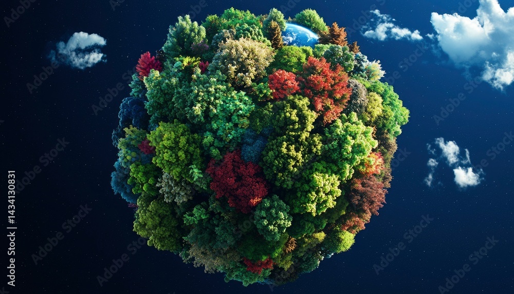 Fototapeta premium Lush Earth Sphere in Space