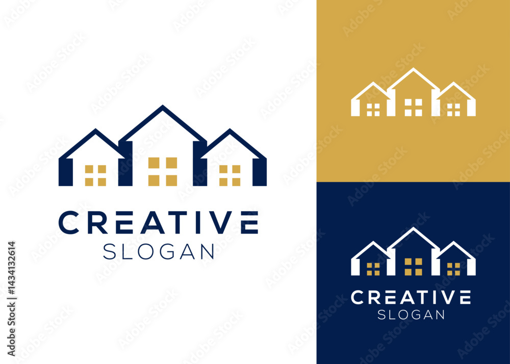 House with upward sign logo design for real estate and finance House with upward sign logo design for real estate and finance