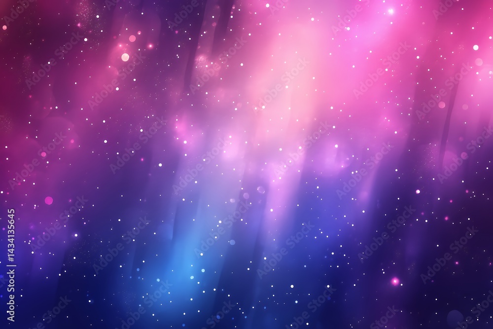 Fototapeta premium Abstract cosmic background with stars and nebula in pink, purple, and blue. Great for wallpaper, design elements, and backgrounds.