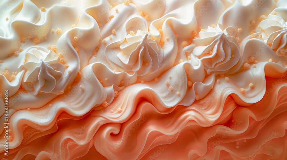 Obraz premium : バニラとオレンジアイスクリームの美味しそうなイメージ