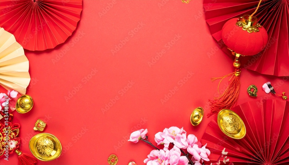Obraz premium christmas decoration on red background