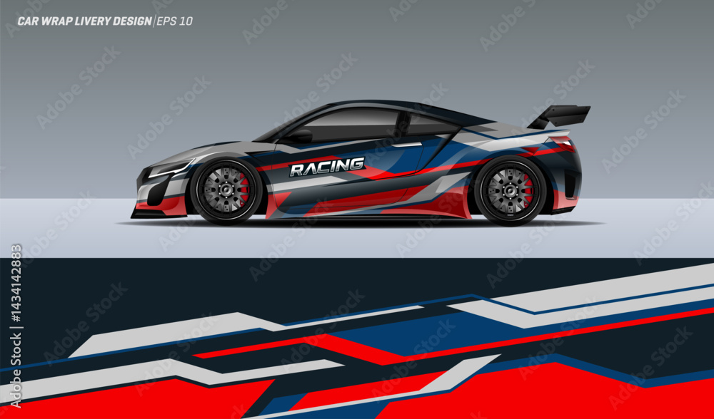 Sport car wrap livery design. Abstract stripe racing background kit designs for car wrap. Sport car wrap livery design. Abstract stripe racing background kit designs for car wrap.