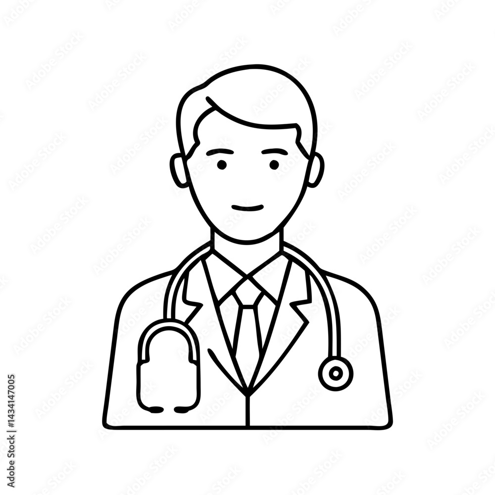 doctor with stethoscope icon, doctor with stethoscope line art - simple line art of doctor with stethoscope, perfect for doctor with stethoscope logos and icons doctor with stethoscope icon, doctor with stethoscope line art - simple line art of doctor with stethoscope, perfect for doctor with stethoscope logos and icons