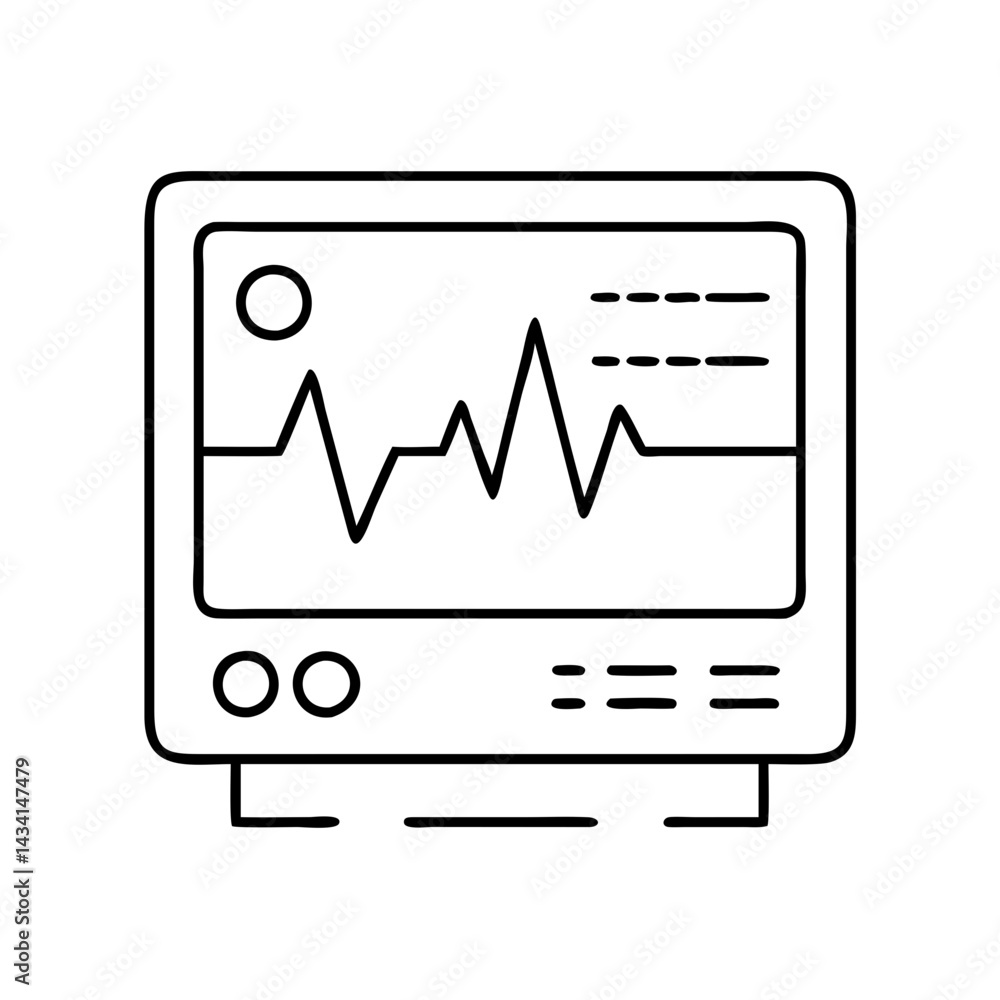 ecg monitor icon, ecg monitor line art - simple line art of ecg monitor, perfect for ecg monitor logos and icons ecg monitor icon, ecg monitor line art - simple line art of ecg monitor, perfect for ecg monitor logos and icons