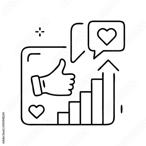 engagement rate icon, engagement rate line art - simple line art of engagement rate, perfect for engagement rate logos and icons