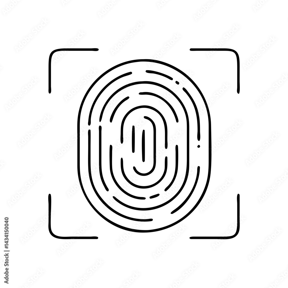 fingerprint scanner icon, fingerprint scanner line art - simple line art of fingerprint scanner, perfect for fingerprint scanner logos and icons fingerprint scanner icon, fingerprint scanner line art - simple line art of fingerprint scanner, perfect for fingerprint scanner logos and icons