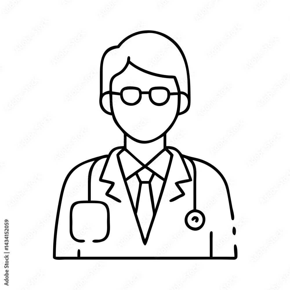 general practitioner icon, general practitioner line art - simple line art of general practitioner, perfect for general practitioner logos and icons general practitioner icon, general practitioner line art - simple line art of general practitioner, perfect for general practitioner logos and icons