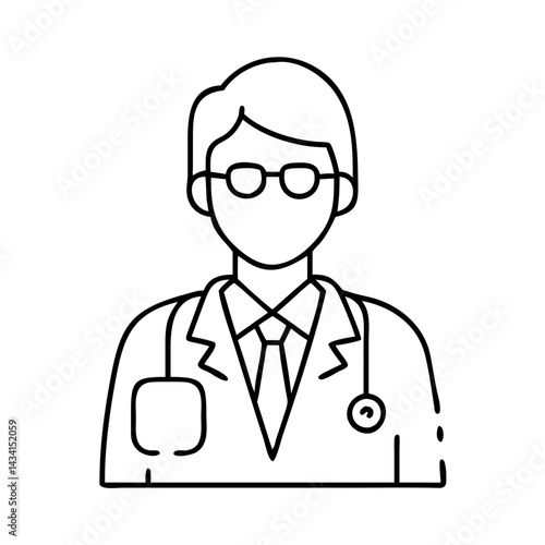 general practitioner icon, general practitioner line art - simple line art of general practitioner, perfect for general practitioner logos and icons
