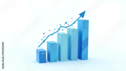 Blue Bar Graph with Upward Trend Line. Free Download Blue Bar Graph with Upward Trend Line. - GFXLoad