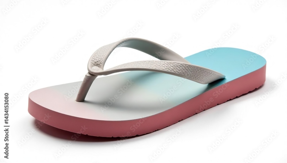 A rubber flip-flop isolated on white background , e-commerce, sole, background A rubber flip-flop isolated on white background , e-commerce, sole, background