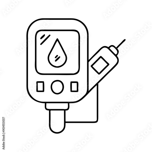 glucometer icon, glucometer line art - simple line art of glucometer, perfect for glucometer logos and icons