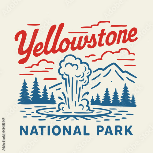 Yellowstone National Park Vintage Design