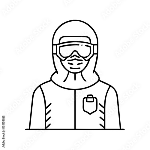 healthcare worker with ppe icon, healthcare worker with ppe line art - simple line art of healthcare worker with ppe, perfect for healthcare worker with ppe logos and icons