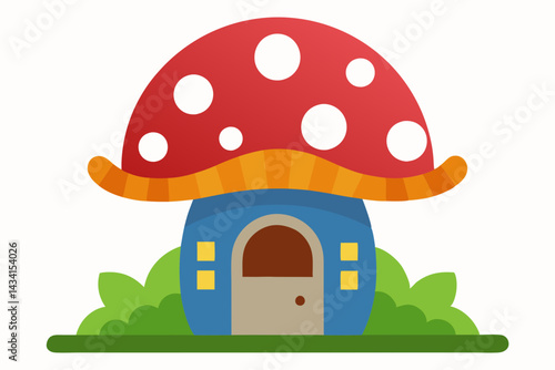 house with a mushroom vector illustration 