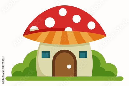 house with a mushroom vector illustration 