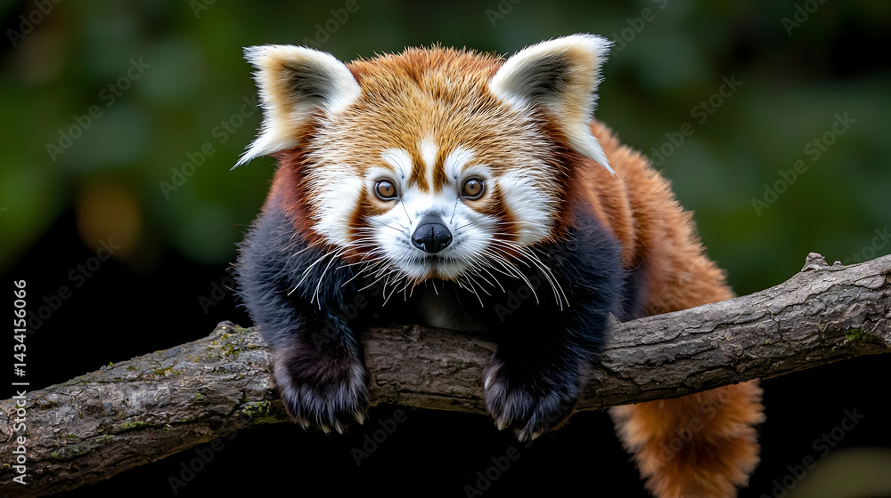 Red Panda On Branch Portrait Red Panda On Branch Portrait