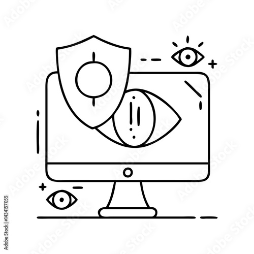intrusion detection icon, intrusion detection line art - simple line art of intrusion detection, perfect for intrusion detection logos and icons