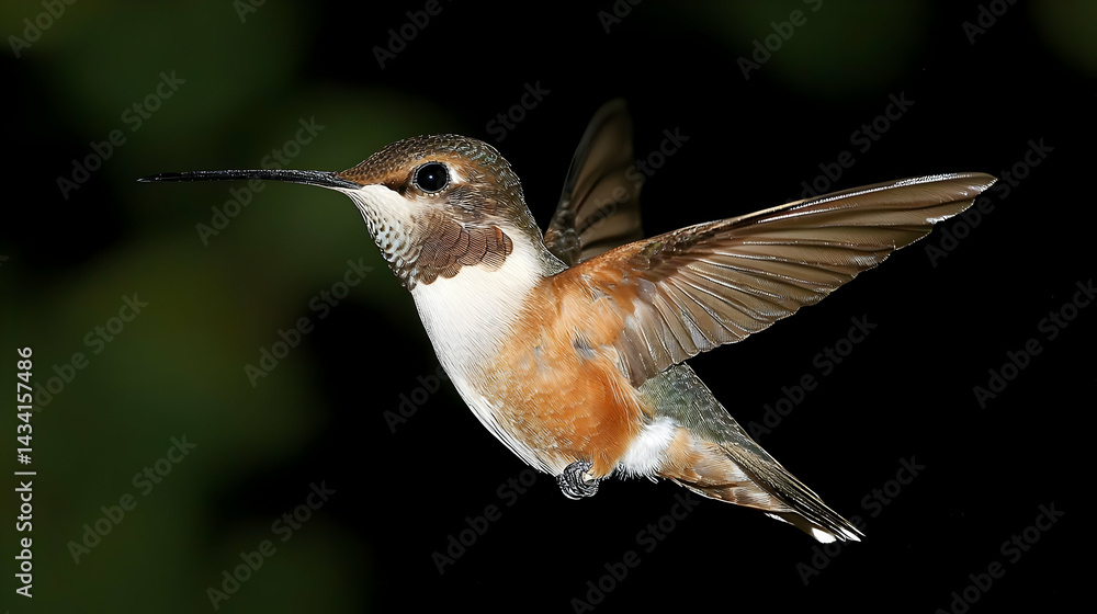Fototapeta premium Close Up View Of A Hummingbird In Flight