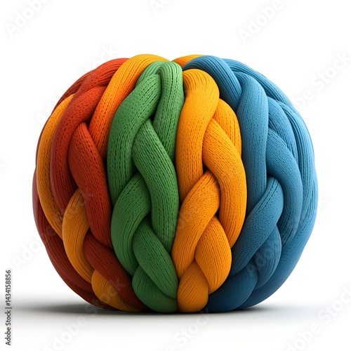 Vibrant Knitted Textured Pouf