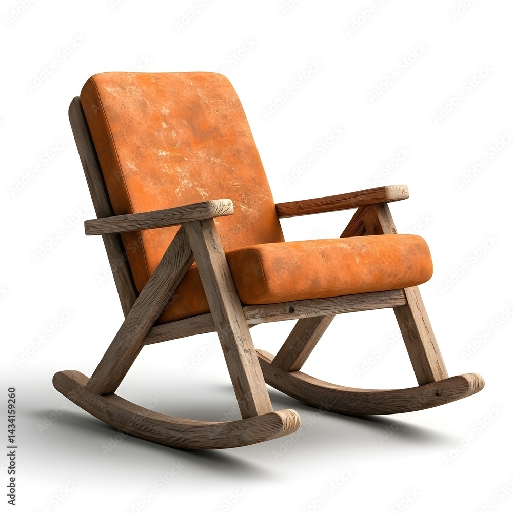 Wooden Rocking Chair with Rustic Charm