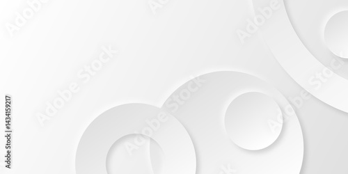Abstract white monochrome vector background. minimal white abstract background with circular Line patterns. Vector banner design.Creative white background.Futuristic technology concept.Suit for cover.