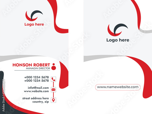 Simple Editable Vertical Business Card Template