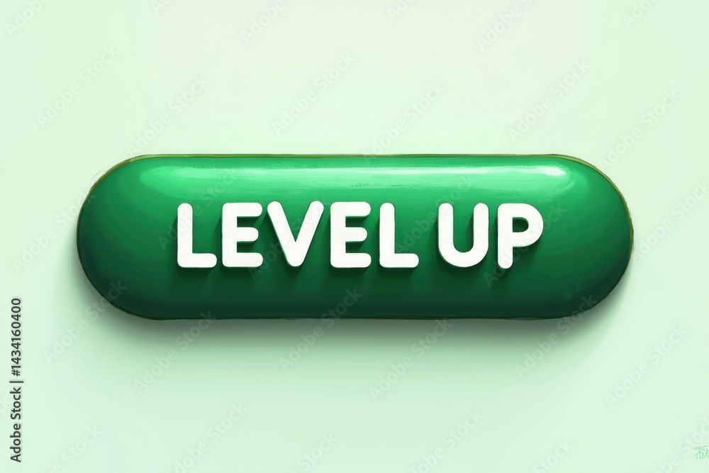 Level Up Button Illustration Level Up Button Illustration