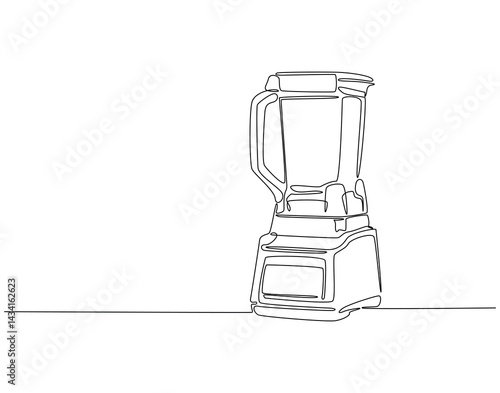 Continuous line drawing of electric blender. Single line illustration of blender home appliance. Kitchen tool concept. Editable outline