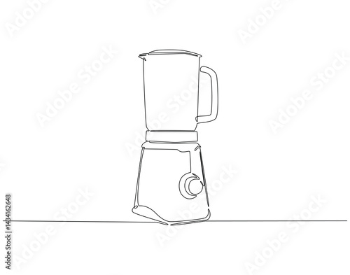 Continuous line drawing of electric blender. Single line illustration of blender home appliance. Kitchen tool concept. Editable outline