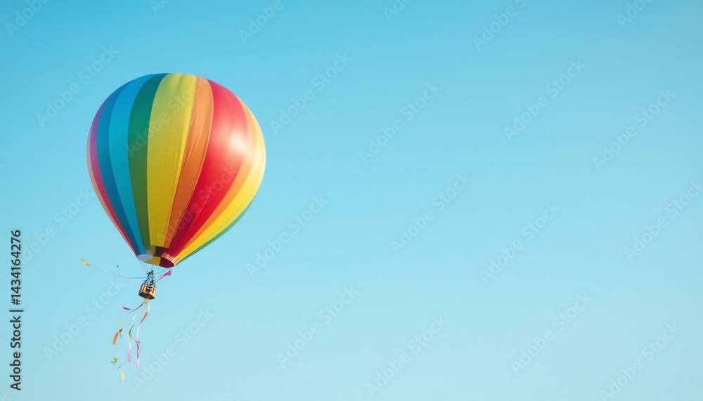 Fototapeta premium Colorful hot air balloon in clear sky.