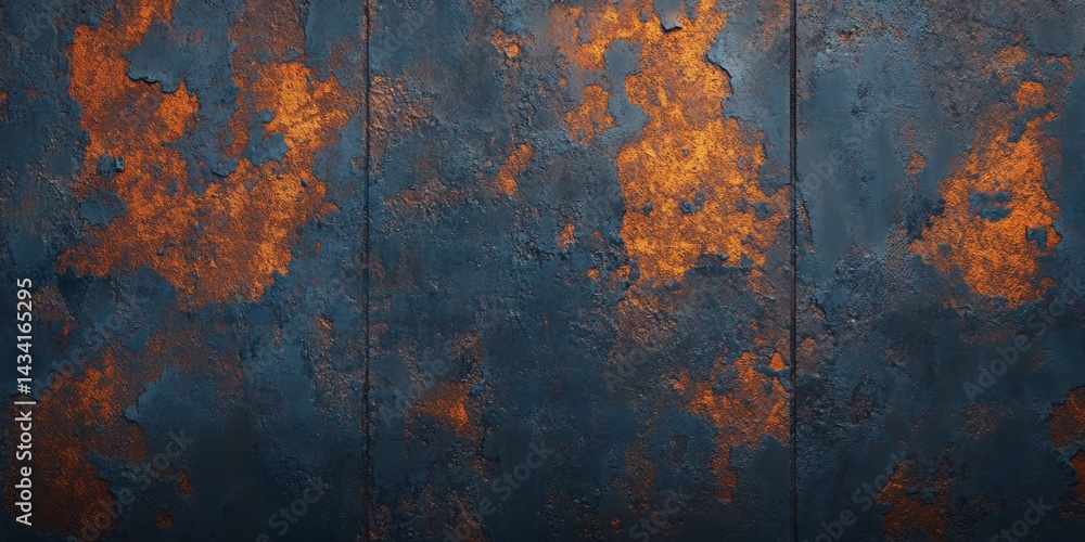 Rustic Dark Blue and Copper Textured Wall Rustic Dark Blue and Copper Textured Wall