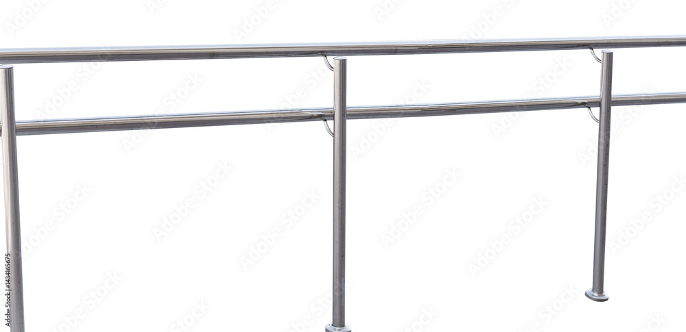 Chromium metal fence with handrail